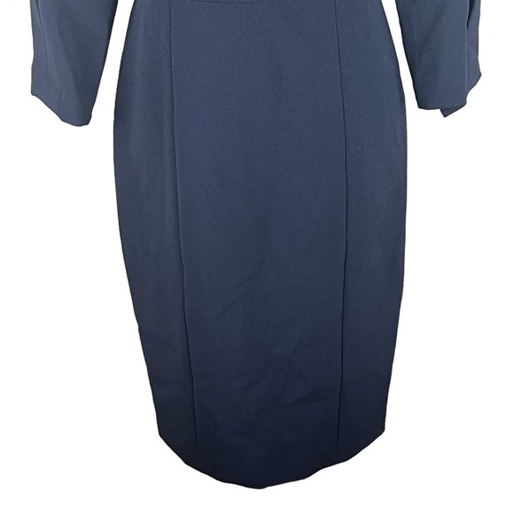 ELIZA J PLEATED 3/4 SLEEVE SHEATH DRESS IN NAVY NWT WOMEN'S‎ SIZE 2 - Picture 4 of 16